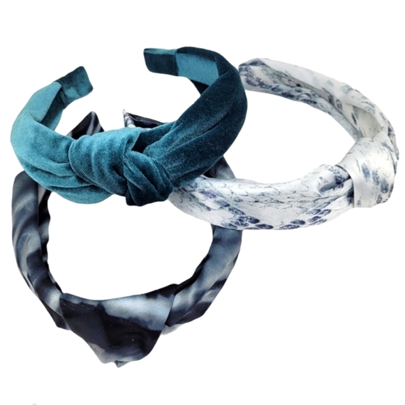 Quay Australia Accessories - QUAY AUSTRALIA Set of 3 Top Knot Headbands in Velvet & Satin